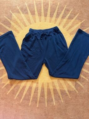 Big cotton wide leg navy sweatpants